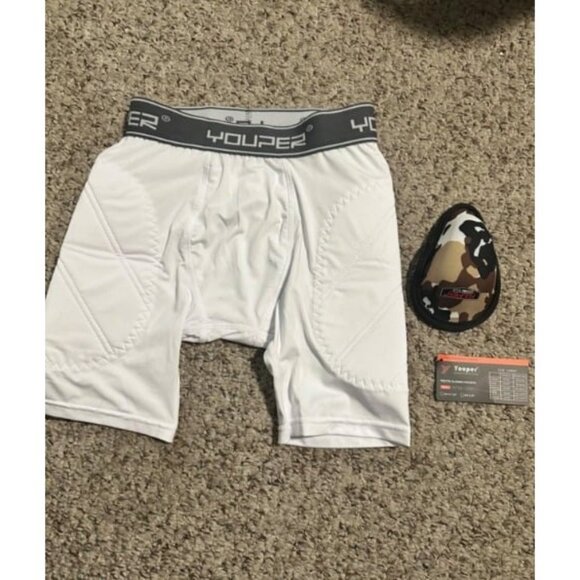 Boys Youth Padded Sliding Shorts with Soft Protective Athletic Cup for Baseball - Picture 1 of 4